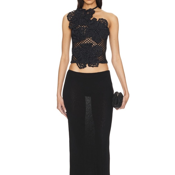 Nazanin Crochet Top in Black by Cult Gaia - Picture 4 of 4